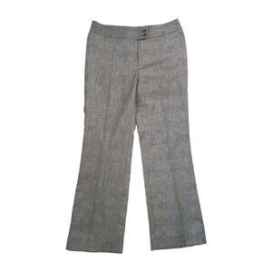 AK Anne Klein Pants Womens 6P Petite Plaid Wool Blend Stretch Career Dress Trous